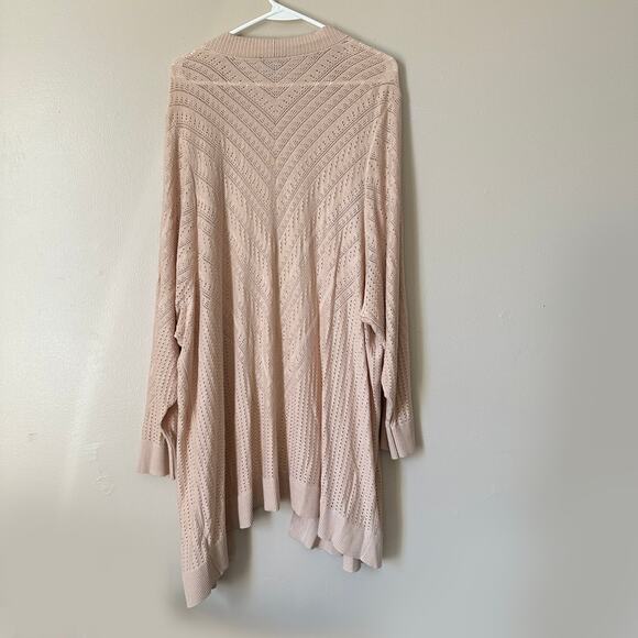Torrid Pointelle Cardigan Sweater 5X Open Front Lightweight Knit Summer Neutral - Picture 7 of 10
